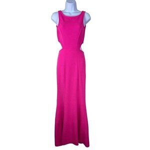 Alexia Admore Pink Maxi Cut Out Sleeveless Open Back Zip Dress Women's Size XS